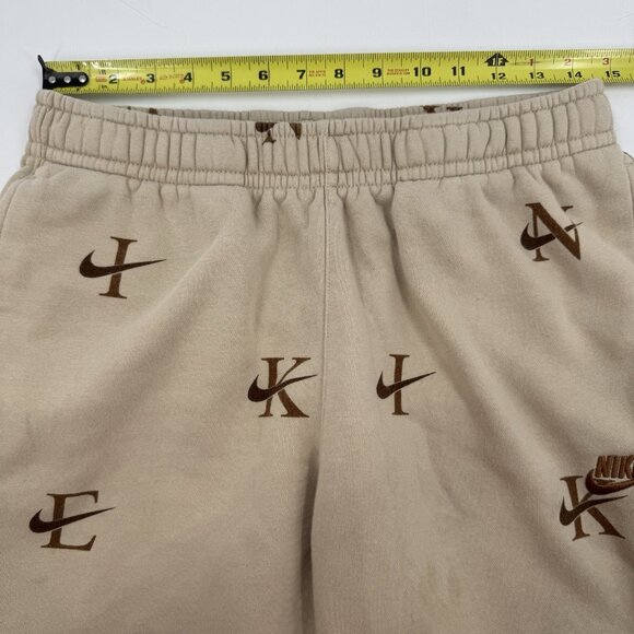 Nike Sports Club Fleece Joggers Mens Medium Logo‎ Print Tan Brown DV9611-206 - Picture 8 of 12